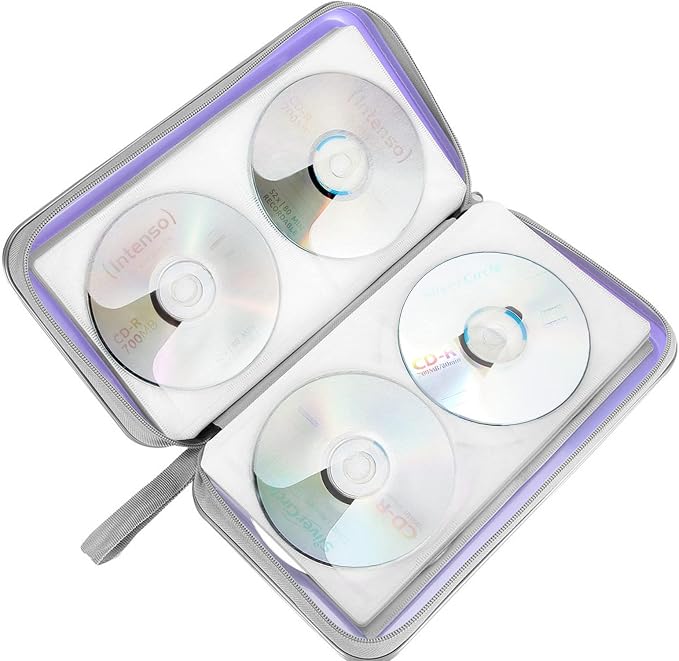 Siveit CD DVD Cases 96 Capacity Disc Storage Binder for Car(Lavender) - Image 5