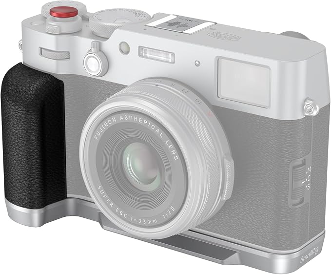 SmallRig X100VI / X100V Handgrip L-Shape Grip with Quick Release Plate for Arca, Lightweight Silicone Side Handle, Shutter Button and Hot Shoe Cover for FUJIFILM X100VI / X100V Cameras (Silver) - 4555 | with Hot Shoe Cover, Quick Release Plate for Arca... - Image 9