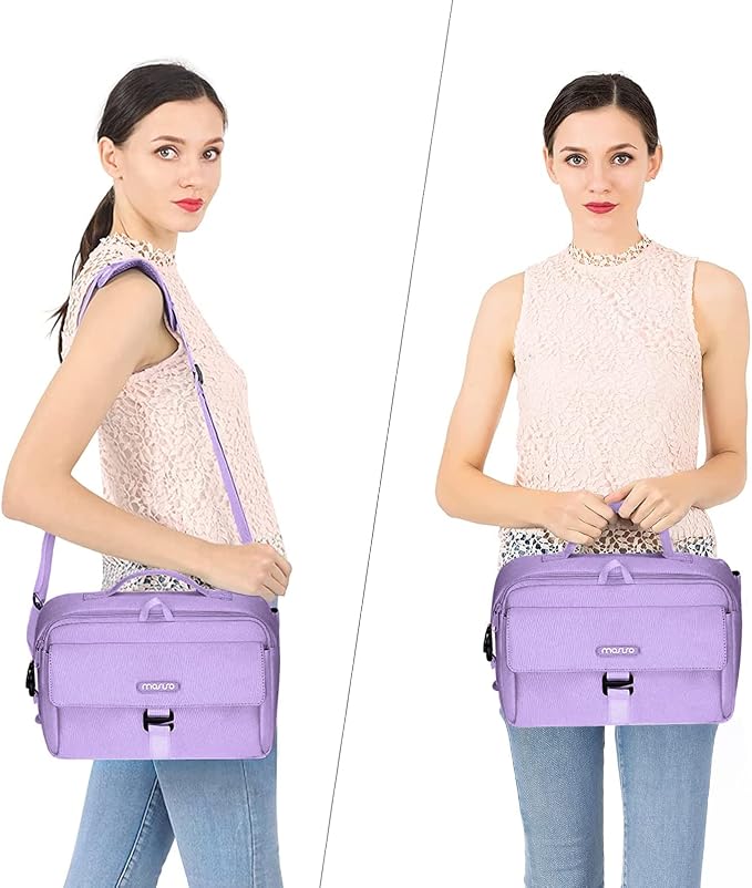 MOSISO Camera Shoulder Bag Camera Case Crossbody Sling Purse, Purple | DSLR/SLR/Mirrorless Compact Padded Photography Handbag with Rain Cover Compatible with Canon/Nikon/Sony Cameras and Lenses - Image 6