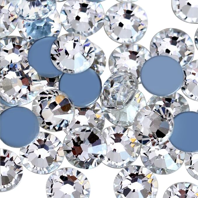 Jollin Hotfix Rhinestones Flatback Crystal Gems 6.4mm SS30, Crystal | 288pcs Hot Fix Crystals Glass Rhinestones for Bedazzling, Crafting, Clothes, Shoes & Accessories DIY Decoration by Jollin