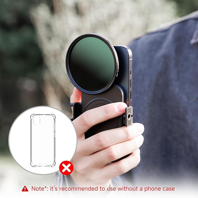 JJC ND Filter for iPhone, Lens Adapter with 67mm Variable ND2-128 Filter | Magnetic Lens Attachment for iPhone 16 15 14 Pro Max Plus, with 1/4" Screw & Cold Shoe, Ideal for Vlog/Video/Photography - Image 8