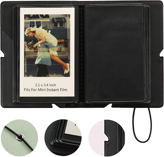 2x3 Instax Mini Photo Album, 28 Pockets. Mint Green, 2PK | Portable Wallet Size Album Stores 2x3 inch Instant Photos. Fits Polaroid, Instax Mini, Kodak Mini Prints and Zink. - Image 3