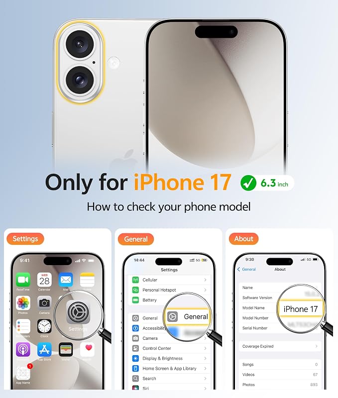 FNTCASE for iPhone 17 Case, Compatible with Magsafe, Glass Screen Protector | Full Camera Protection, Translucent Matte, 14FT Military Grade Drop Proof, Shockproof Protective Phone Cover, Off White - Image 2