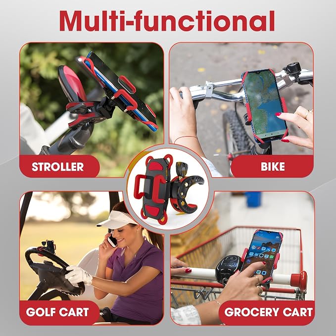 Crescendo CR-30 SlimClip Mic Stand Phone Holder, iPhone Clamp Mount, Pole Phone Mount, Microphone, Music or Drum Stand, Mic/Phone Clip - for iPhone, Samsung Galaxy, Pixel, Any Smartphone (Red) - Image 7