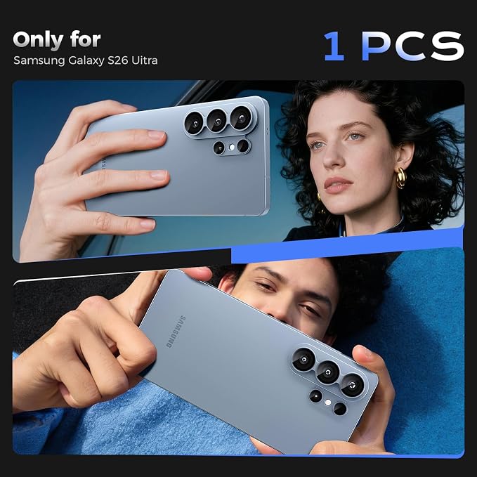 WSKEN for Samsung Galaxy S26 Ultra Camera Lens Protector - Full Coverage | Military Grade Shatterproof, Matte Alloy, Tempered Glass Rear Camera Screen Protector for Galaxy S26 Ultra, Blue - Image 6