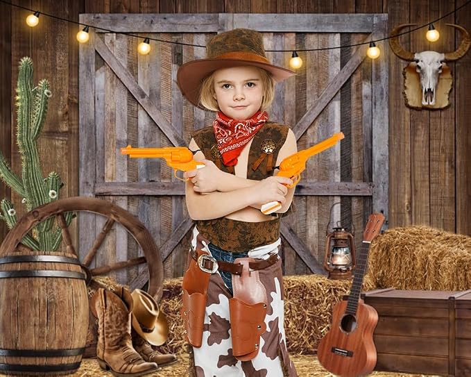 Western Cowboy Backdrop 10x8ft Background | Western Party Decor Wild West Saloon Rodeo Barn Photography Background Cowboy Theme Birthday Party Banner Photoshoot Supplies - Image 6