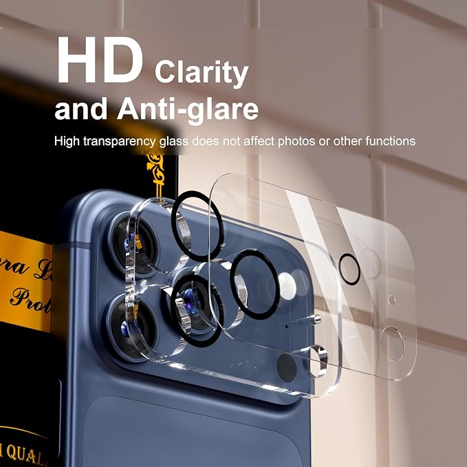 for 6 Pack iPhone 17 Pro Max Camera Lens Protectors, Clear | [Drop Protection] [Case Friendly] [Easy Installation] 9H Tempered Glass Camera Screen Protector Cover Accessories 6.9-inch - Image 7