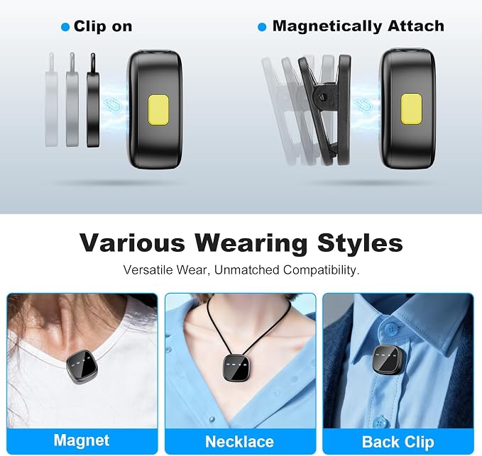 Facmogu K26 AI Noise Reduction Wireless Lavalier Microphone for Android & iPhone15/16/17(USB-C Plug), Reverb, Magnetic Mini Lav Mic Lapel Clip on Mic with Charging Case for YouTube, TikTok, Vlogging - Image 9