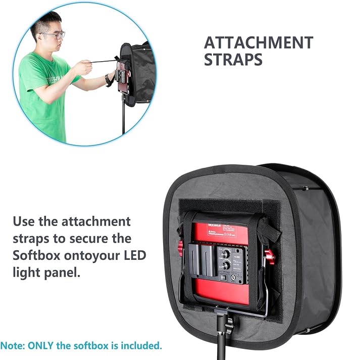 NEEWER 2 Pack LED Light Panel Softbox for 660 480 Video Light | Outer 16.3"x6.5", Inner 9.8"x8.7", Foldable Diffuser, for Photo Studio Shooting - Image 7