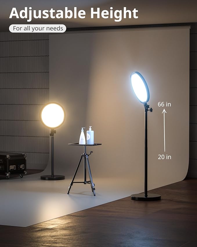UBeesize Professional Ring Light with Stand, Phone Holder & Remote – 6500K Full-Screen LED Lighting for Makeup, Photography, Studio, Barber, and Live Streaming - Image 5