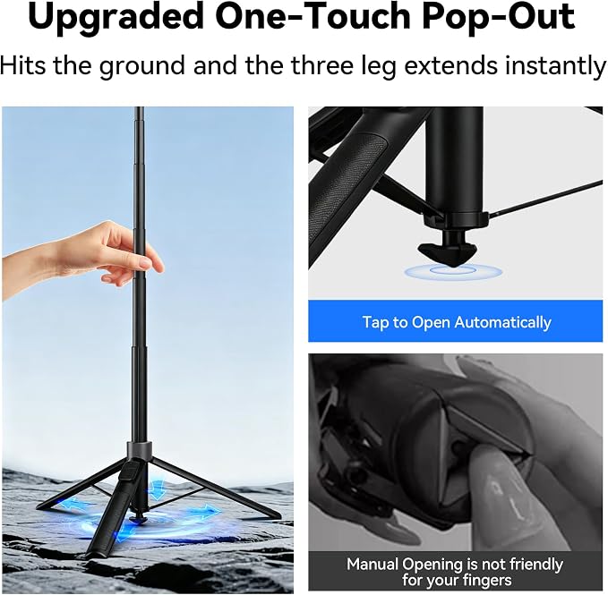 2026 Upgrade Auto Face Tracking Selfie Stick Tripod for iPhone with Light 360 °that Follows Your Movement 70.9" Phone Tripod Stand with Remote for Content Creator Vlog Live Stream Video Recording - Image 4