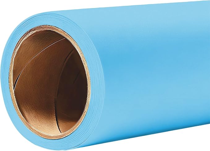 YSKE-Seamless Blue Paper Backdrop Roll for Photography,Photo Background,and Photoshoot Cover–Roll of Paper with Backdrop Cover for Background Stand,Thick Anti-Wrinkle Matte(106.9''x36Lite Blue) by YSKE