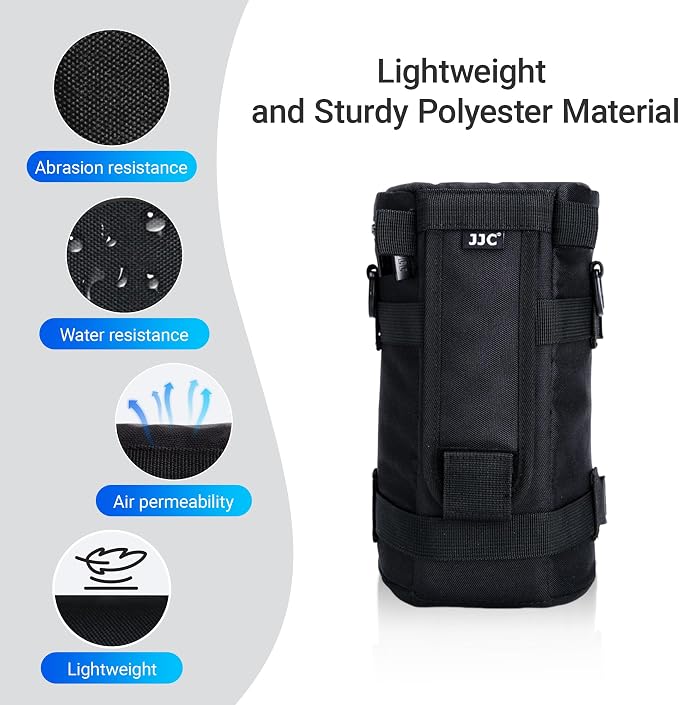 JJC Camera Lens Pouch Case for CANON EF 100-400mm NIKON Z 70-200mm Lens | Fits lens 4.3 x 8.8", for AF NIKKOR 80-200mm, 80-400mm, CANON EF 70-200mm, Fuji GF 250mm MKX 18-55mm Lens - Image 2