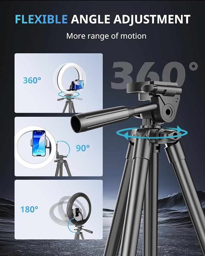 UBeesize 12" RGB Ring Light with 50" Tripod Stand & Phone Holder, Dimmable Selfie Light for TikTok, YouTube, Live Streaming & Photography - Image 4