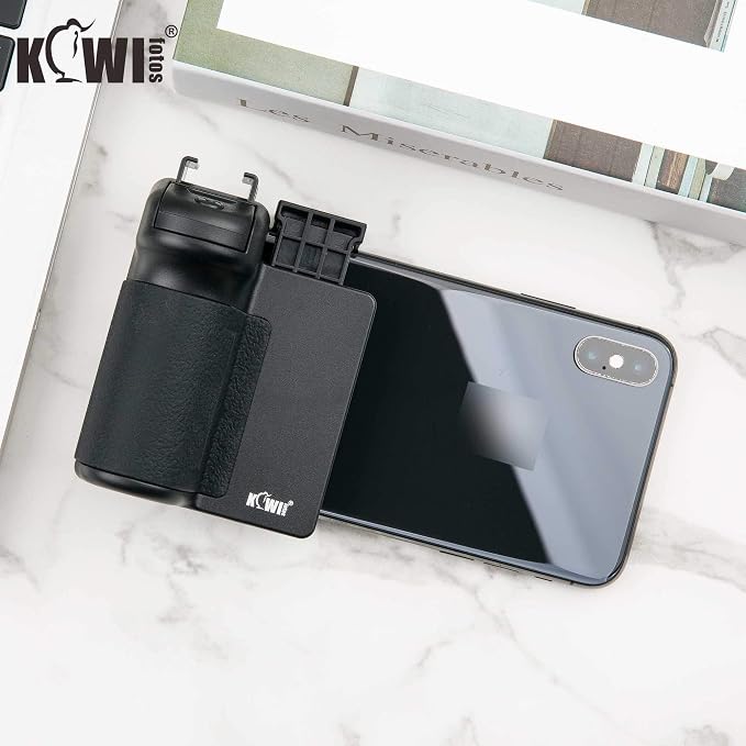 KIWIFOTOS Phone Camera Grip with Remote Shutter Cold Shoe Mount | Fits 2.3-3.3" phones inch. for iPhone 17 16 15 Pro S26 S25, vlog & selfie. Cold shoe for mic/light. 1/4" tripod thread. - Image 9