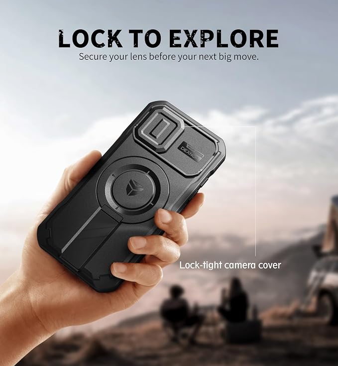 Dexnor for iPhone 17 Case with Slide Camera Cover & Adjustable Kickstand, Compatible with MagSafe, Rugged Shockproof Bumper Cases Heavy-Duty Magnetic Protective Cover,6.3 inch,Black - Image 4