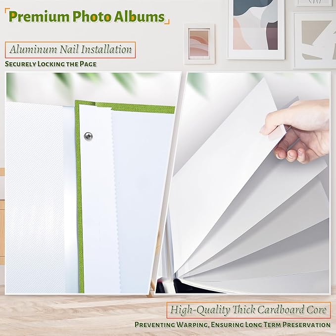Artfeel Photo Album Self Adhesive Scrapbook,120 Pages Large Photo Book for 4x6,5x7,8x10 Pictures,DIY Album for Baby Wedding Family Travel Birthday,with Metallic Pen and Scraper - Image 4