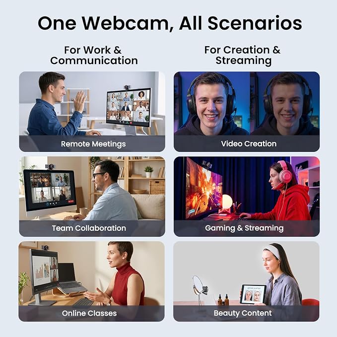 EMEET C960 Ultra 4K Webcam for Mac & PC, 1/1.5" Large Sensor, Metal Body | 0.2s Autofocus, DRC, Whiteboard Mode, Built-in Privacy Cover, 2 Mics, USB Webcam 4K for Meetings, Streaming, Content Creation - Image 6