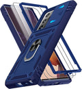 for Samsung Galaxy Note 20 Ultra Case with Screen Protector*2, Note 20 Ultra Phone Case Build in 360° Rotating Ring Kickstand, Military Grade Protective Case for Samsung Note 20 Ultra Phone, Blue by Gritup