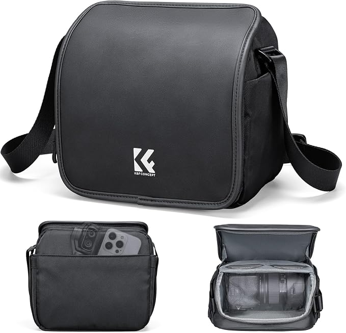 K&F CONCEPT Camera Bag, Small Camera Sling Bag | Lightweight, Water-Resistant, 2in1 Everyday Bag,Compatible with Sony /Canon/Nikon/Fujifilm, BS20 by KFCONCEPT