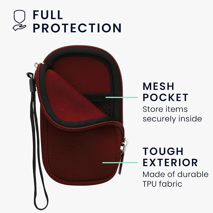 kwmobile Universal Phone Pouch Size XS - 3,5/4" - Neoprene Smartphone Pouch with Zip - Water-Repellent Mobile Phone Case - Sleeve in Bordeaux - Image 3