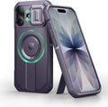 Dexnor for iPhone 17 Case with Slide Camera Cover & Adjustable Kickstand, Compatible with MagSafe, Rugged Shockproof Bumper Cases Heavy-Duty Magnetic Protective Cover,6.3 inch,Phantom Purple by Dexnor