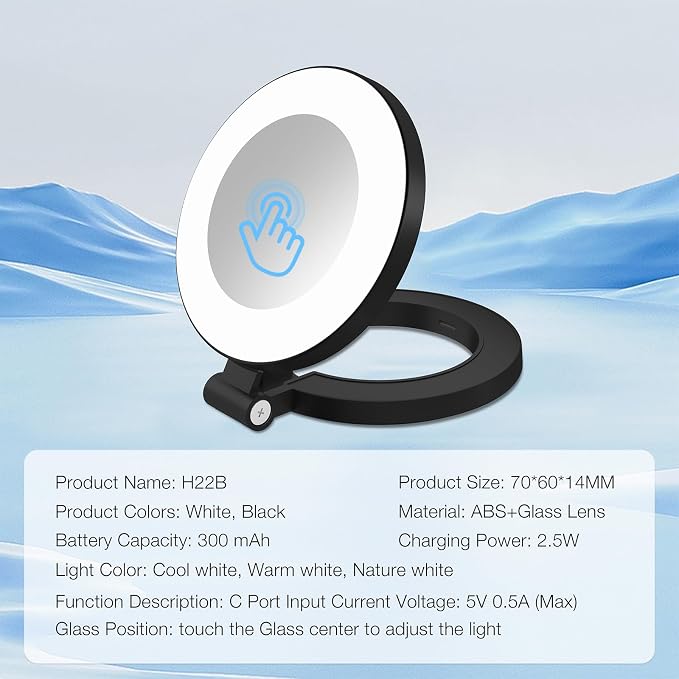 Magnetic Selfie Light,Phone Light Compatible with iPhone Magsafe | 360° LED Selfie Ring Fill Light with Mirror for Selfies/Photography/TikTok/Zoom Calls/Video Conference - Image 5