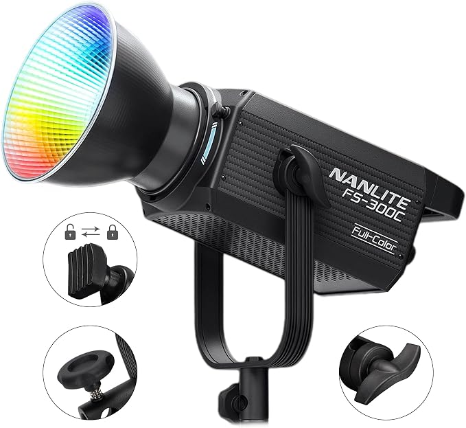 NANLITE FS-300C 300w RGB Studio Spotlight | 2700K-7500K, APP Control,Led Video Light Bowens Mount for Photography, Videography,Live Streamer,Content Creation - Image 2