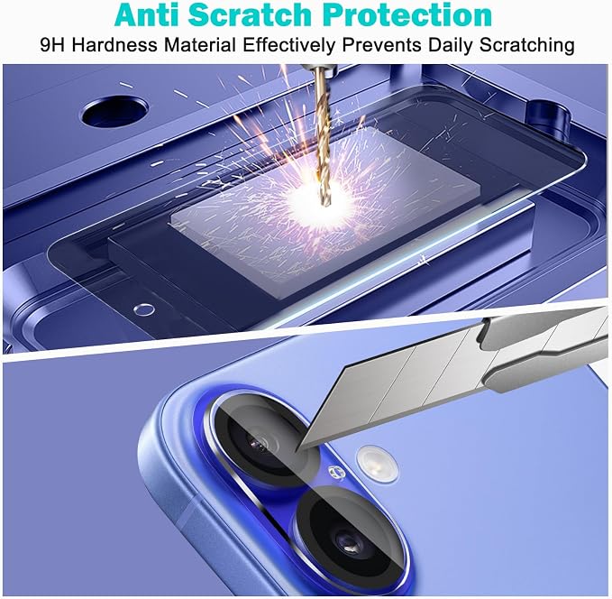 PEHAEL for iPhone 16 Plus Privacy Screen Protector+Camera Lens Protector | 3+3 Pack, Installation Frame, Cleaning kits, Anti-Spy Private, Anti-Scratch, 9H Tempered Glass, Case Friendly, [6.7 inch] - Image 6