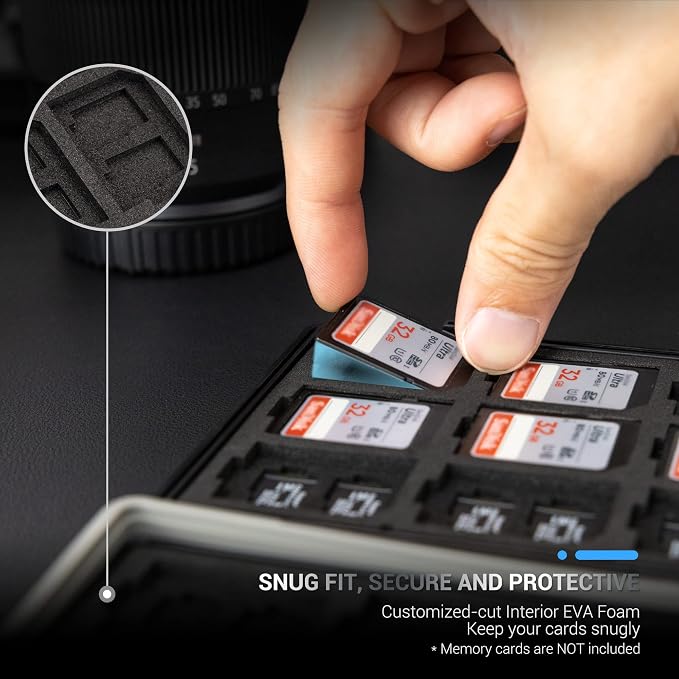 [High Capacity] 54 Slots Memory Card Case for 36 Micro SD and 18 SD Cards with Labels,Water-Resistant Anti-Shock Anti-Dust,Micro SD/SDHC/SDXC TF Card and SDHC/SDXC Holder Organizer Storage - Image 2