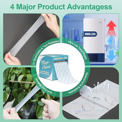 Lab Sealing Film Sheets, 1.2 inches (3cm) × 4 inches (10cm) (100pcs), Pre-Cut Plastic Wrap in Hard Case for Petri Dishes, Labware, Cryo Storage, Plant Grafting (BM-PSF-03) - Image 3