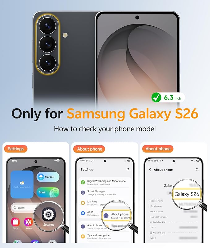 FNTCASE for Samsung Galaxy S26 Case, Fit for Magsafe, with Screen Protector | Full Camera Protection, Translucent Matte, 14FT Military Grade Drop Proof, Shockproof Protective Phone Cover, Black - Image 2