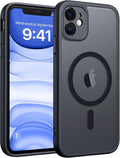 FNTCASE for iPhone 11 Phone Case, Fit for Magsafe, Full Camera Protection | Translucent Matte Back, Strong Magnetic Charging,14FT Military Grade Drop-proof, Anti Slip, Black by FNTCASE