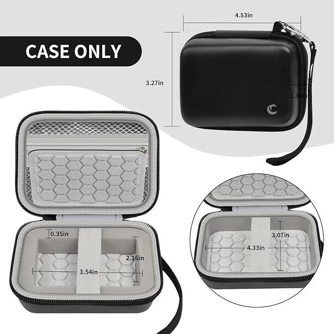 Comecase Digital Camera Case for Kodak PIXPRO FZ55/FZ45/ for CAMKORY, Black | Hard Shell Storage for Lecran/ for VAHOIALD, Mesh Pocket, Wrist Strap, Compact for Travel School and Daily Storage. Case only - Image 5