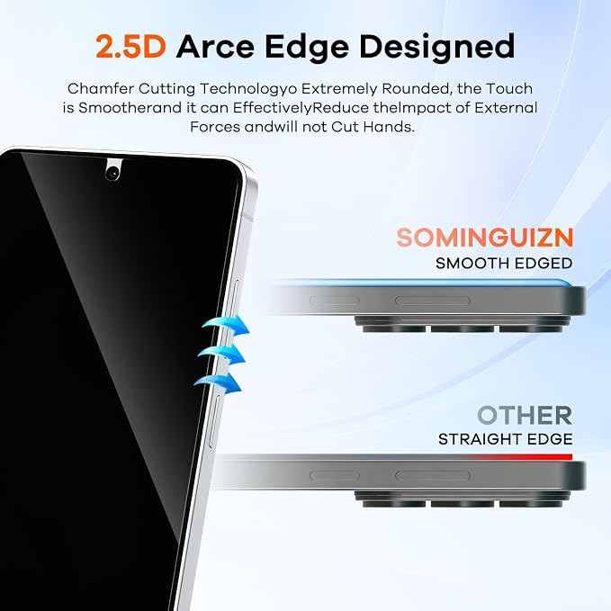 3+3 for Samsung Galaxy S26 Ultra Privacy Screen Protector Camera Protector | 9H Tempered Glass Cell Phone Camera Lens Protector - Image 7
