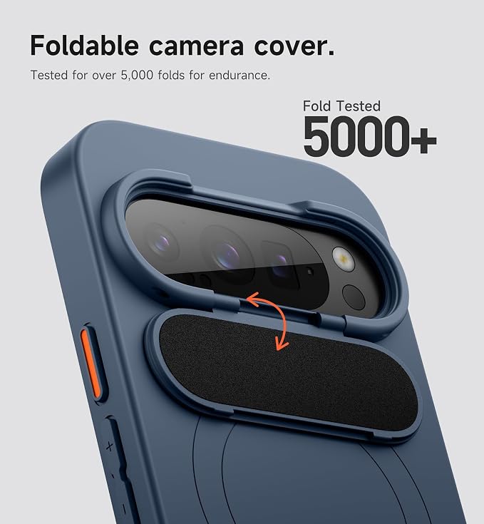 SURITCH for Google Pixel 9 Pro XL Phone Case, Compatible with MagSafe, Protective Cover with Camera Cover & Adjustable Metal Kickstand for Pixel 9 Pro XL -Dark Blue - Image 4