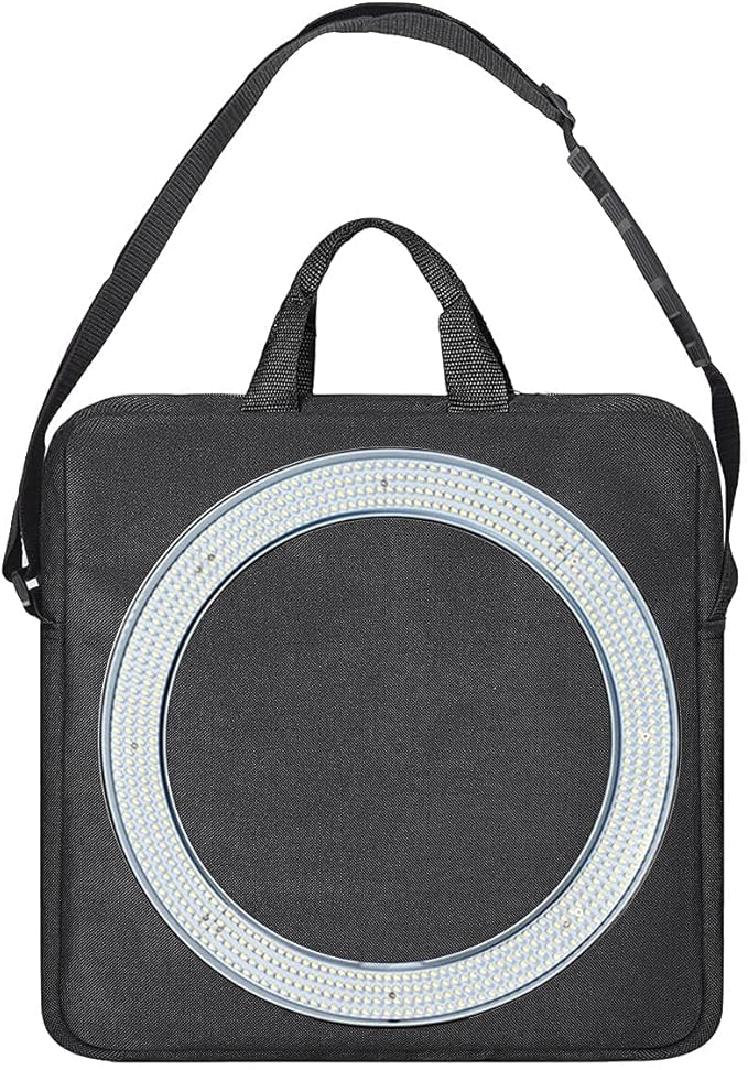 Photography Carrying Bag for 12" Ring Light,12 x 12 inch Selfie Ring Light Protective Carrying Bag, Portable Desk LED Case for 12" Camera Light-Black - Image 6