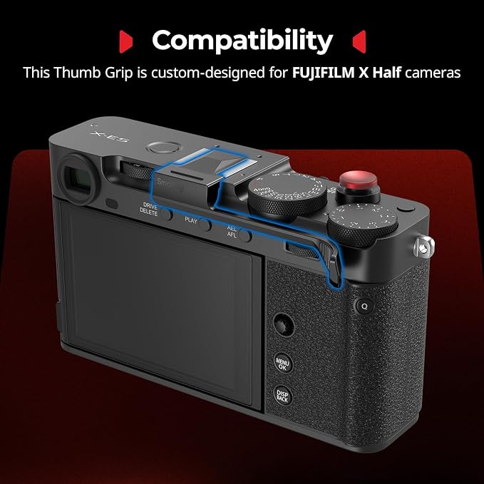 SMALLRIG Thumb Grip with Hot Shoe Cover for FUJIFILM X-E5,Shutter Button | Built-in Silicone Pads,Textured Surface for Enhanced Grip (Black)-5452 - Image 3