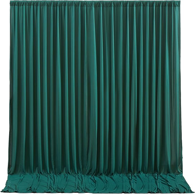 Hunter Green Backdrop Curtain-Wrinkle-Free Polyester Fabric Green Photography Curtains for Wedding Party Photo Background Decorations- 32 X10FT (Hunter Green) by WishCare
