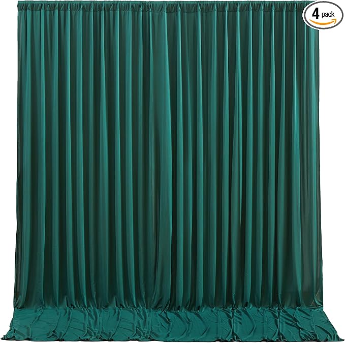 Hunter Green Backdrop Curtain-Wrinkle-Free Polyester Fabric Green Photography Curtains for Wedding Party Photo Background Decorations- 16 X10FT (Hunter Green) by WishCare