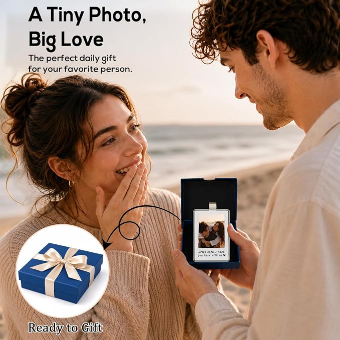 2 Pack Drive Safe Gift for Boyfriend Girlfriend, Car Visor Photo Holder with 5 Interchangeable Photo Mat, Drive Safe I Love You Gift, Personalized Couple Car Accessories for Him Her - Image 6
