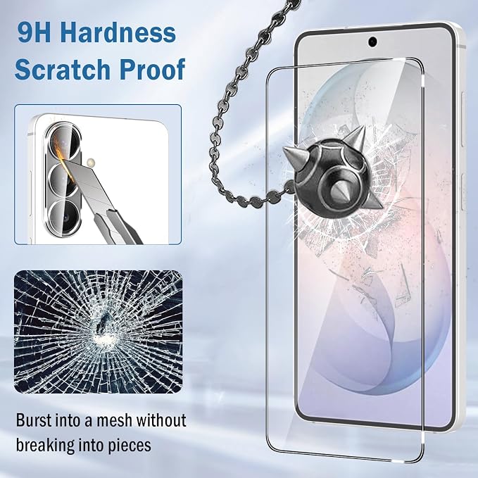 2+2 Pack for Samsung Galaxy S26 Screen Protector with Camera Lens Protector,Full Coverage 9H Tempered Glass Film,HD Clear Scratch Resistant,Bubble-Free for Samsung Galaxy S26 Screen Protector - Image 5