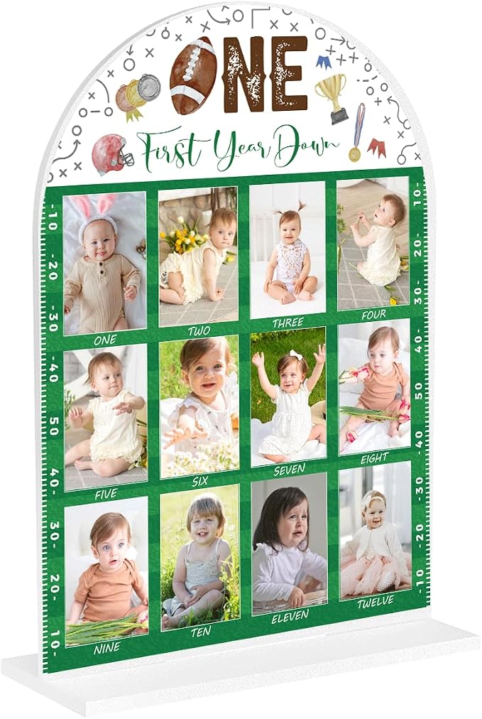 My First Year Photo Board Baby Milestone Signs One Year of Baby Photo Board, Best Babies Keepsake 10x14 Inches Acrylic Sign Decor Fits 2" x 3" Photo A15 by WelcometoMgfyfghj