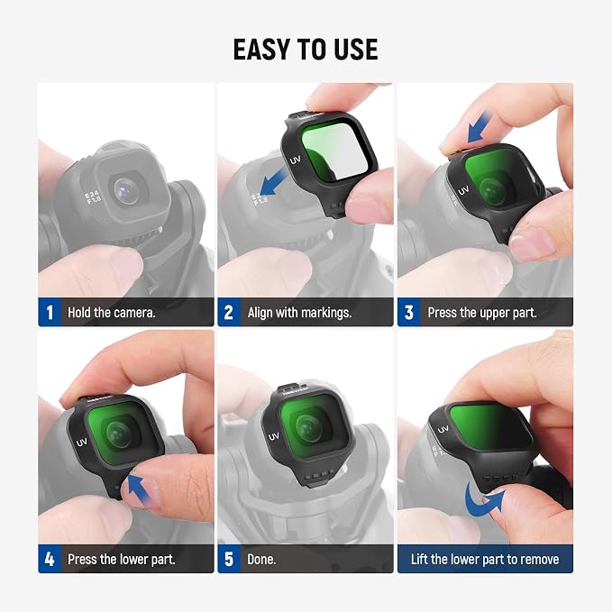 NEEWER UV Filter Compatible with DJI Mini 5 Pro Drone, Snap On Protective Filter Camera Lens Protector Multicoated Optical Glass Aerial Photography Accessories - Image 8
