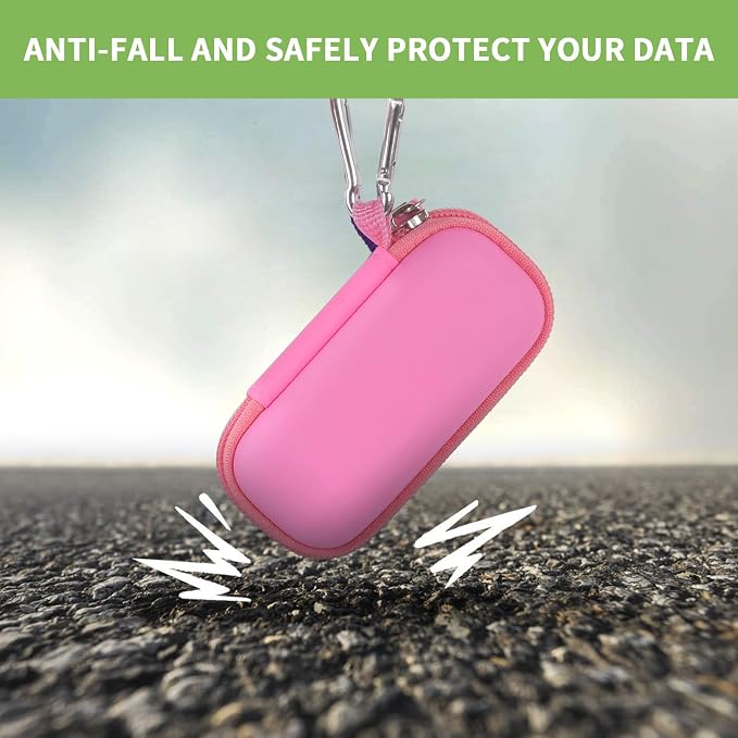 USB Flash Drive Case, SD Card/Thumb Drive/Memory Cards Holder, Bag Only | SDXC/SDHC Storage, Electronic Accessories Organizer for SanDisk / for Samsung, for Students/IT/Office/School/Travel, Pink - Image 5