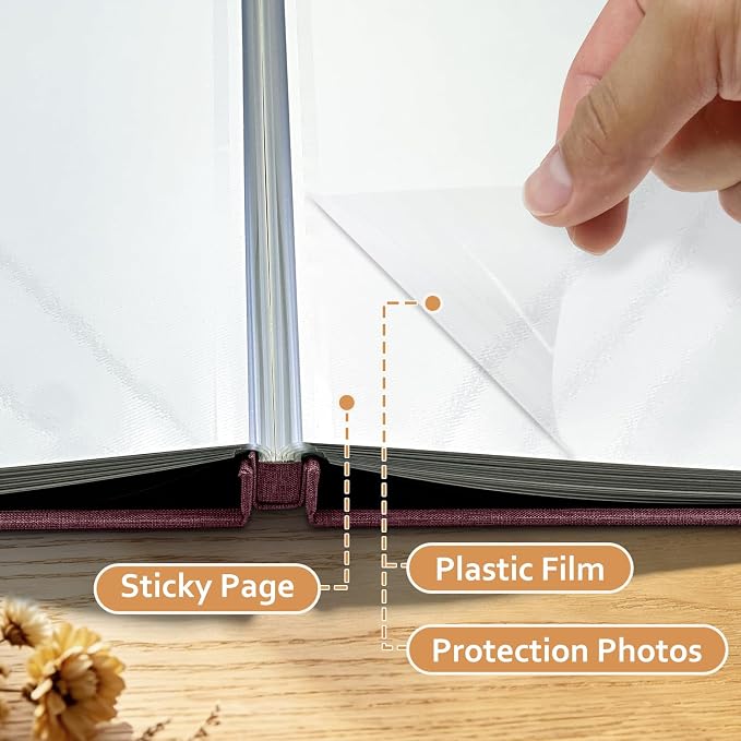 Large Photo Album Self Adhesive Scrapbook Album for 4x6 5x7 8x10 Pictures DIY Photo Book for Wedding, Anniversary, Christmas, Baby Shower, Ideal for Preserving Precious Moments - Image 5