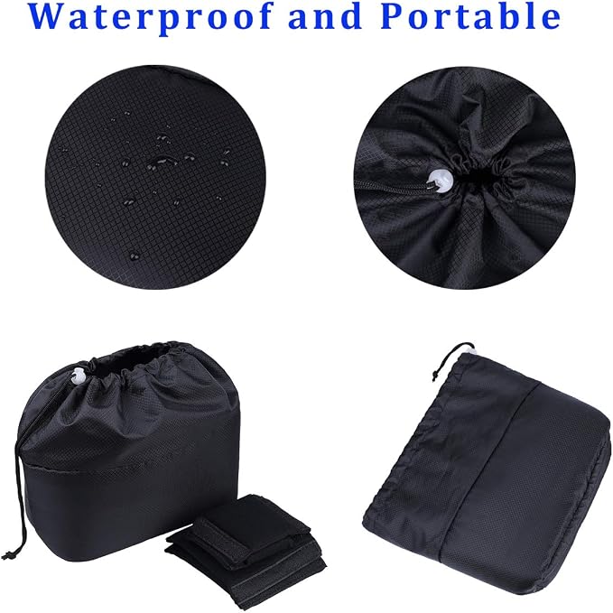 JAKAGO Shockproof Camera Insert Bag for SLR DSLR Mirrorless Camera Lens Flash Light Accessories Camera Pouch with Adjustable Dividers for Canon Nikon Sony Water Resistant Camera inner case(Black) - Image 6