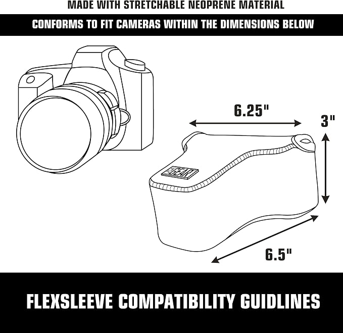 USA Gear Camera Sleeve (Medium) for Compact SLRs Compatible with Canon EOS R100 Nikon Z30 Sony ZV-E10, and more - Padded Neoprene DSLR Case with Zipper Accessory Pocket & Belt Loop (Deluxe Gray) - Image 9