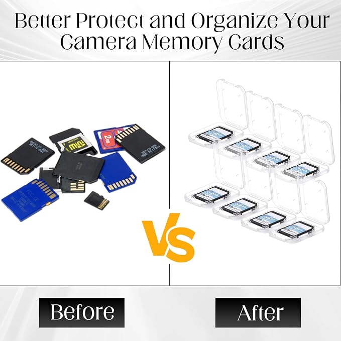 60 Pcs Clear SD Card Holder, Plastic SD Card Case with 72 Pcs Card Labels Standard SDHC SDXC Memory Cards Organizer Portable Photography Storage Accessories - Image 7