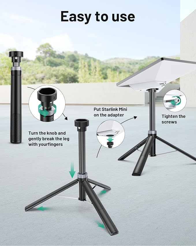 Starlink Mini Tripod Stand Mount for All Starlink Mini Models | Portable Starlink Mini Tripod Stand Mount with Aluminum Tripod Adapter for RV, Camping, Outdoor Setups - Image 5